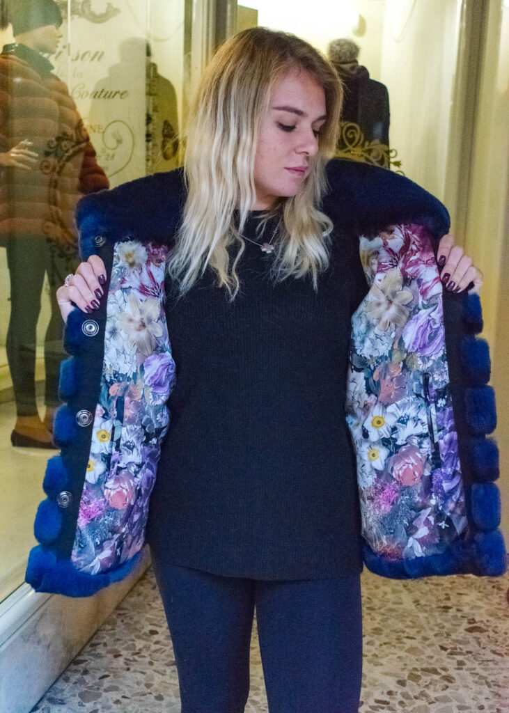 giacca cincillone blu notte